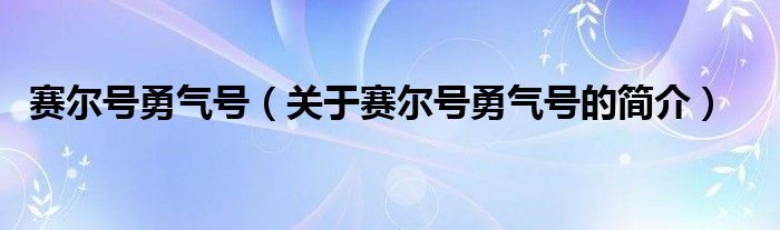 賽爾號勇氣號（關(guān)于賽爾號勇氣號的簡介）