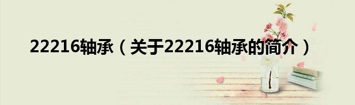 22216軸承（關(guān)于22216軸承的簡(jiǎn)介）