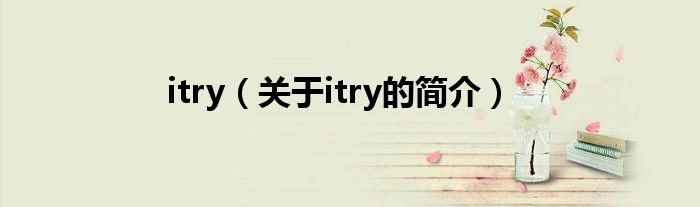 itry（關(guān)于itry的簡(jiǎn)介）