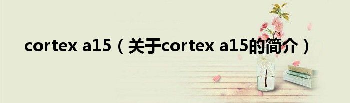 cortex a15（關(guān)于cortex a15的簡(jiǎn)介）