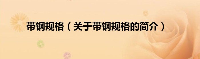 帶鋼規(guī)格（關(guān)于帶鋼規(guī)格的簡(jiǎn)介）