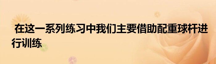  在這一系列練習(xí)中我們主要借助配重球桿進(jìn)行訓(xùn)練