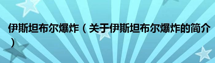 伊斯坦布爾爆炸（關(guān)于伊斯坦布爾爆炸的簡(jiǎn)介）