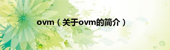 ovm（關(guān)于ovm的簡(jiǎn)介）