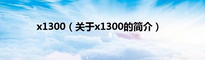 x1300（關(guān)于x1300的簡介）