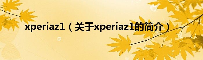 xperiaz1（關于xperiaz1的簡介）