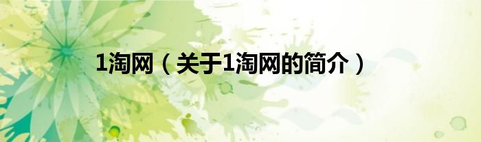 1淘網(wǎng)（關(guān)于1淘網(wǎng)的簡(jiǎn)介）