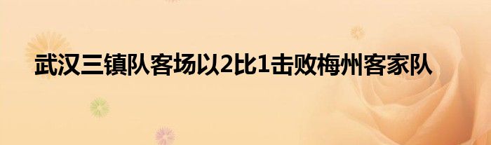 武漢三鎮(zhèn)隊(duì)客場(chǎng)以2比1擊敗梅州客家隊(duì)