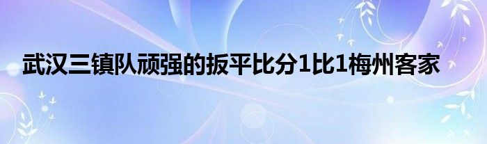 武漢三鎮(zhèn)隊頑強的扳平比分1比1梅州客家