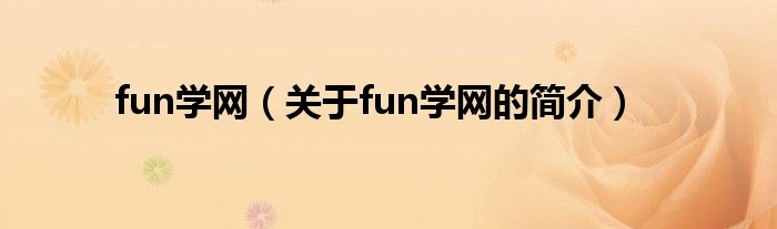 fun學(xué)網(wǎng)（關(guān)于fun學(xué)網(wǎng)的簡介）