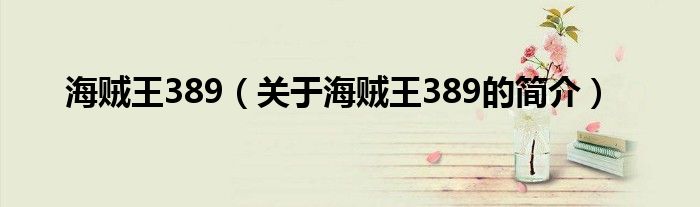 海賊王389（關(guān)于海賊王389的簡介）