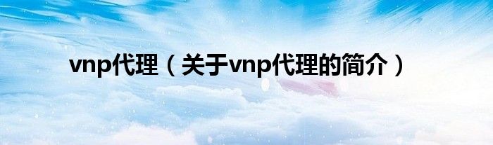 vnp代理（關(guān)于vnp代理的簡介）