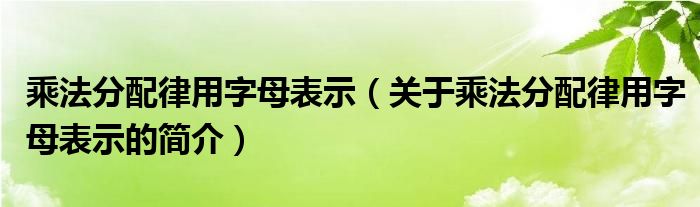 乘法分配律用字母表示（關(guān)于乘法分配律用字母表示的簡介）