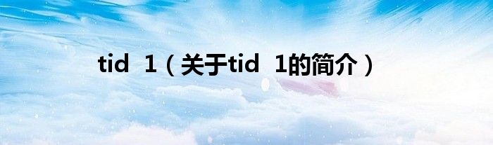 tid  1（關(guān)于tid  1的簡(jiǎn)介）