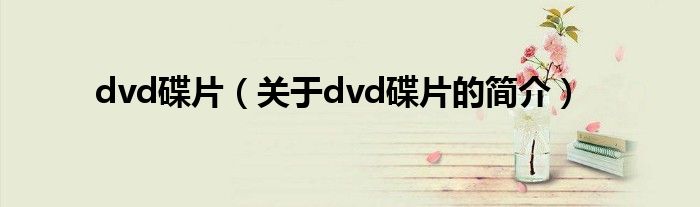 dvd碟片（關于dvd碟片的簡介）