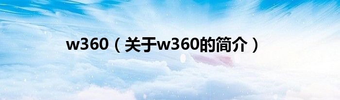 w360（關于w360的簡介）