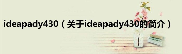 ideapady430（關(guān)于ideapady430的簡(jiǎn)介）