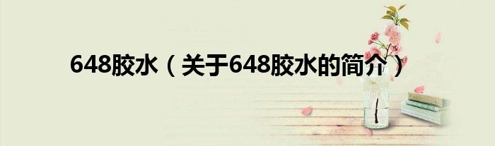 648膠水（關(guān)于648膠水的簡介）