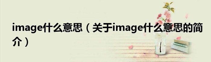 image什么意思（關(guān)于image什么意思的簡(jiǎn)介）