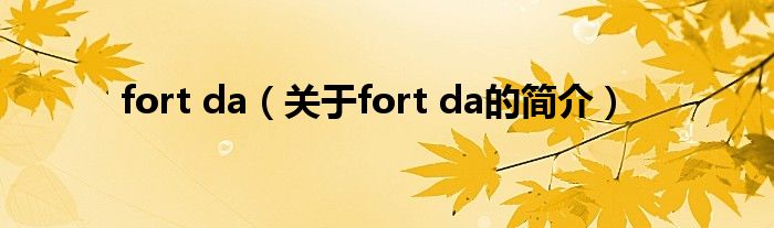 fort da（關(guān)于fort da的簡介）