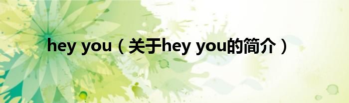 hey you（關(guān)于hey you的簡(jiǎn)介）