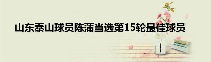 山東泰山球員陳蒲當選第15輪最佳球員