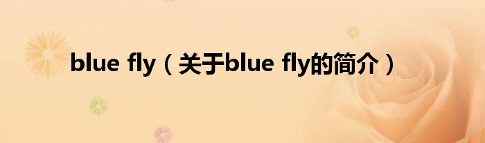 blue fly（關(guān)于blue fly的簡(jiǎn)介）