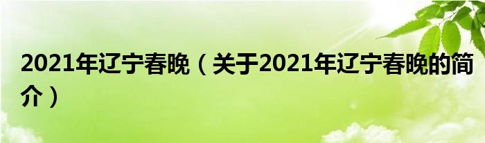 2021年遼寧春晚（關(guān)于2021年遼寧春晚的簡介）