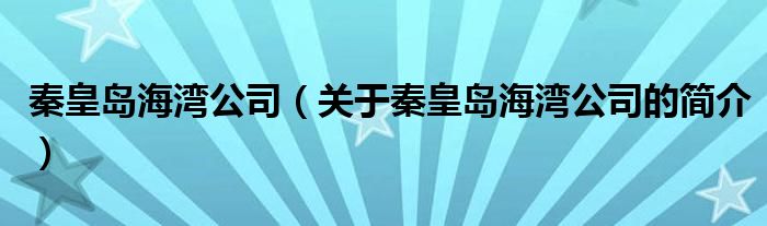 秦皇島海灣公司（關(guān)于秦皇島海灣公司的簡(jiǎn)介）