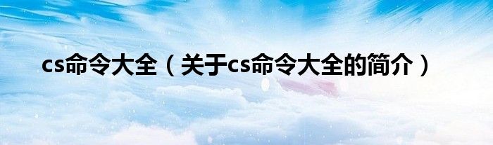 cs命令大全（關于cs命令大全的簡介）