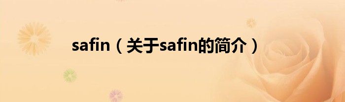 safin（關(guān)于safin的簡(jiǎn)介）