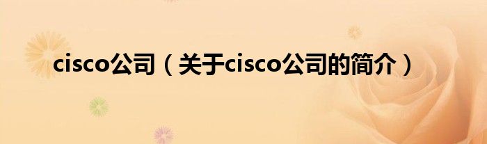 cisco公司（關于cisco公司的簡介）