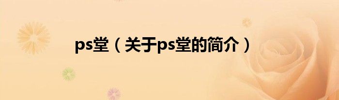 ps堂（關(guān)于ps堂的簡(jiǎn)介）