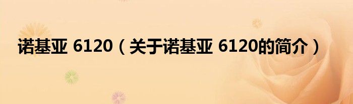 諾基亞 6120（關(guān)于諾基亞 6120的簡介）