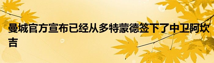 曼城官方宣布已經(jīng)從多特蒙德簽下了中衛(wèi)阿坎吉