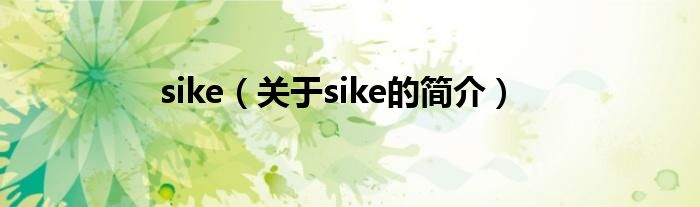 sike（關(guān)于sike的簡(jiǎn)介）