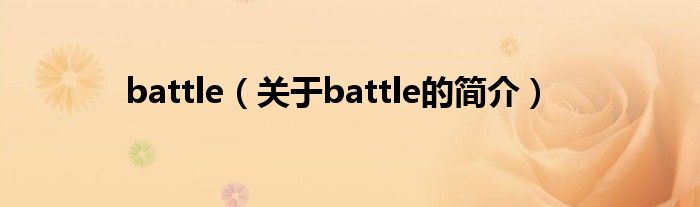 battle（關(guān)于battle的簡(jiǎn)介）