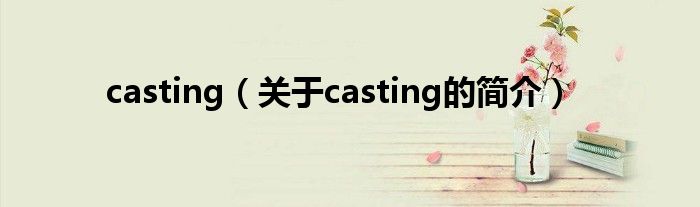 casting（關(guān)于casting的簡(jiǎn)介）