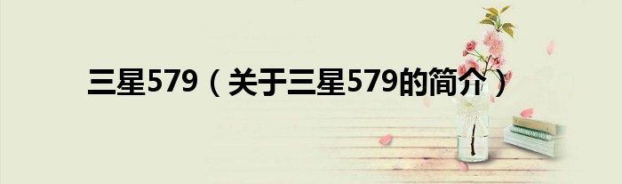 三星579（關(guān)于三星579的簡(jiǎn)介）