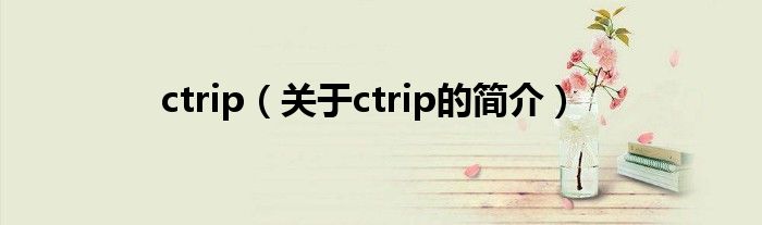 ctrip（關(guān)于ctrip的簡介）