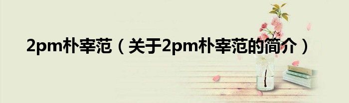 2pm樸宰范（關(guān)于2pm樸宰范的簡(jiǎn)介）