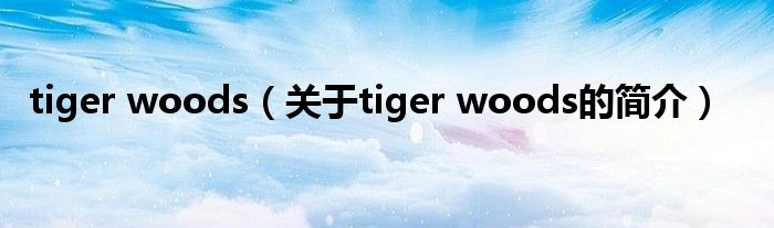 tiger woods（關(guān)于tiger woods的簡介）