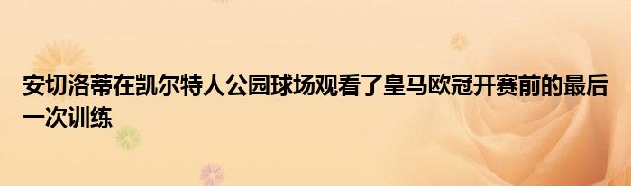 安切洛蒂在凱爾特人公園球場觀看了皇馬歐冠開賽前的最后一次訓練