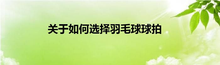 關(guān)于如何選擇羽毛球球拍