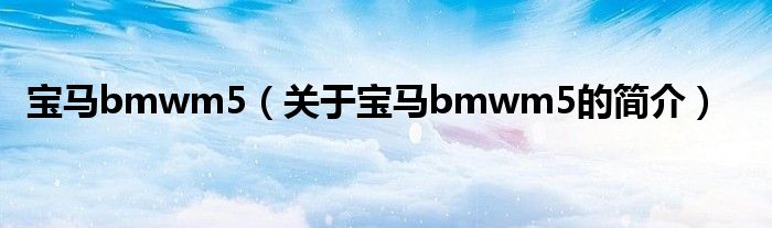 寶馬bmwm5（關于寶馬bmwm5的簡介）