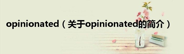 opinionated（關(guān)于opinionated的簡(jiǎn)介）