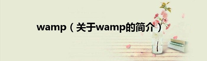 wamp（關(guān)于wamp的簡(jiǎn)介）