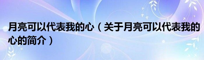 月亮可以代表我的心（關(guān)于月亮可以代表我的心的簡介）