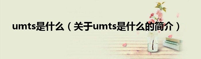 umts是什么（關于umts是什么的簡介）