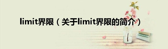 limit界限（關(guān)于limit界限的簡介）